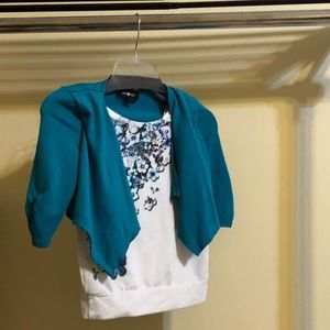 Girls shirt with attached jacket